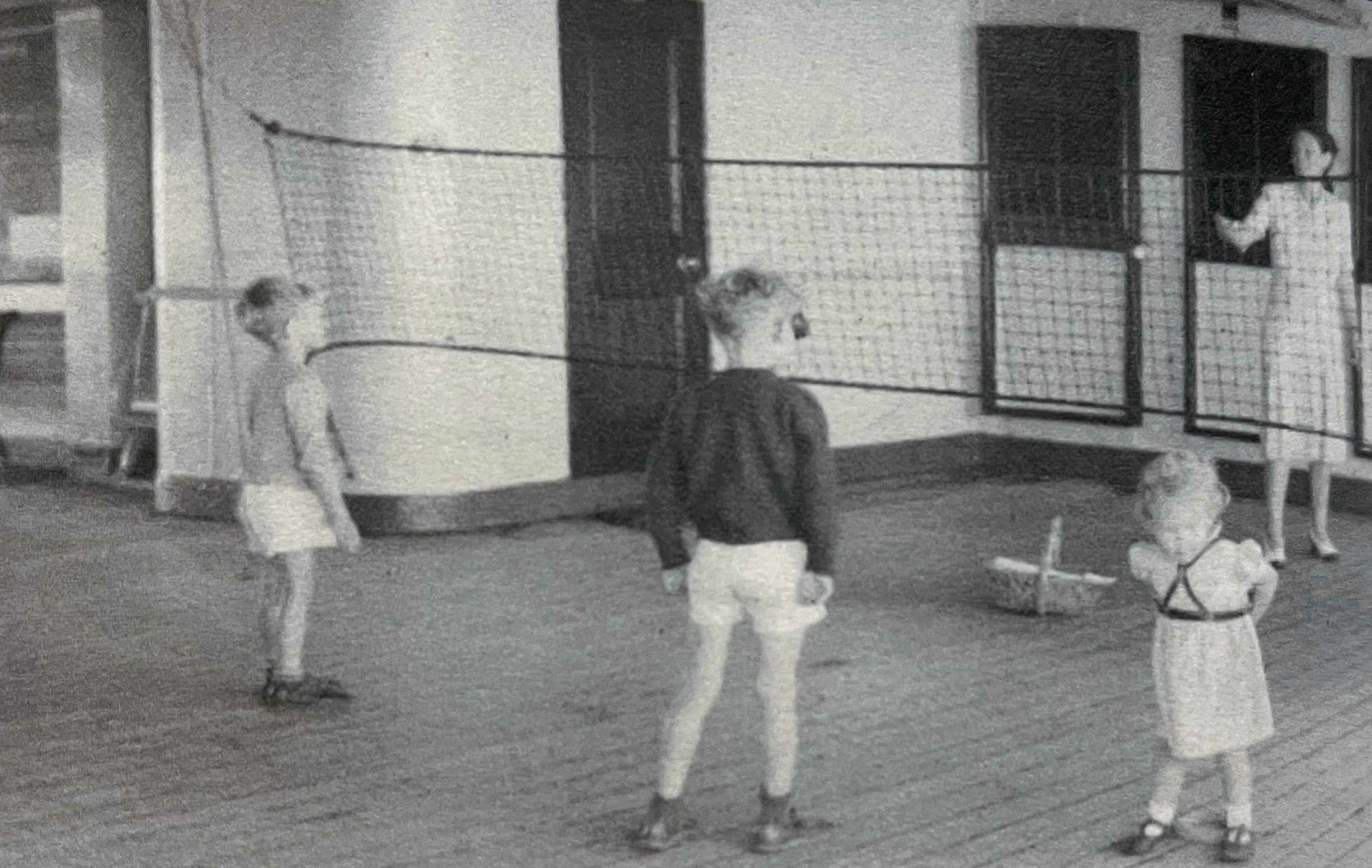 Showing a young Elias playing games with his family