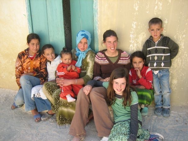 Amy and friends and family in Morocco during her Peace Corps service