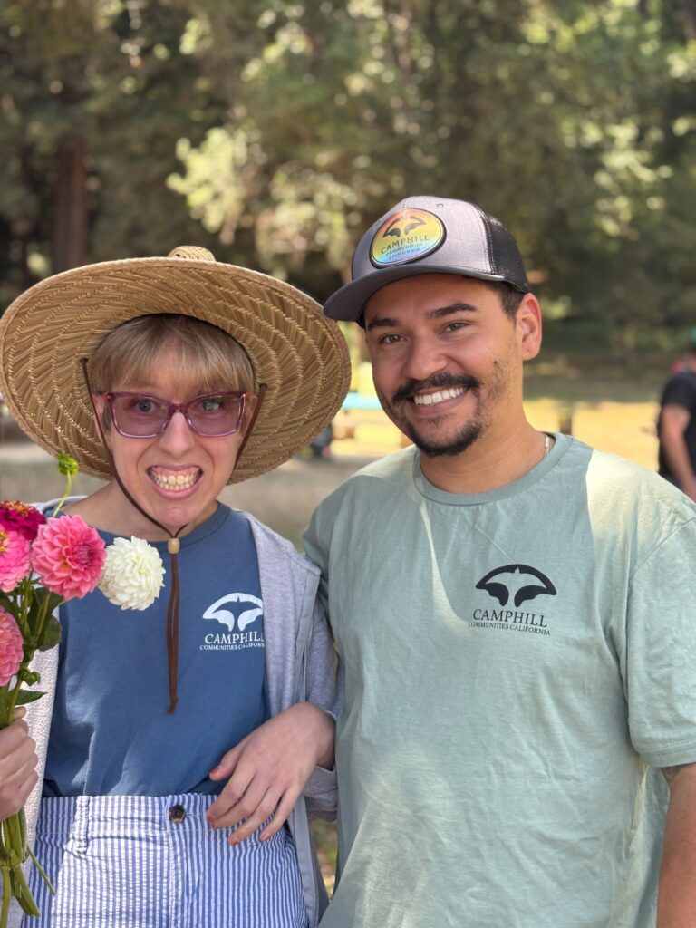 Carleigh and Ygor with flowers