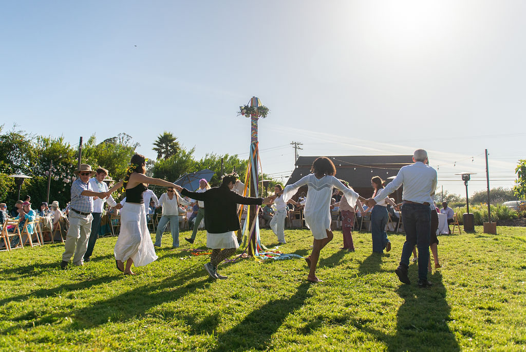 Community May Day dancing